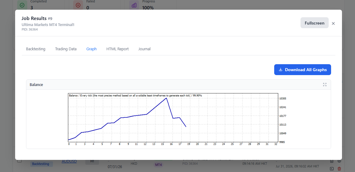 Complete Data Storage - Balance and equity curves saved automatically